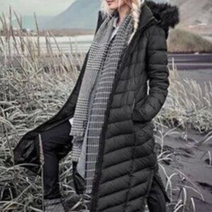 Athleta Goose Down Black Puffer Downtown Parka Winter Jacket Black Size Large